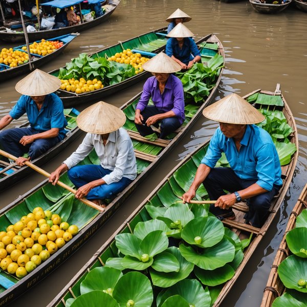 Comment planifier une visite des marchés flottants du delta du Mékong au Vietnam?